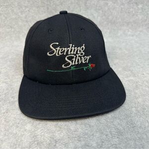 Sterling Silver Golf Hat OSFA Black Rose Strapback Casual Activewear Golf Legend